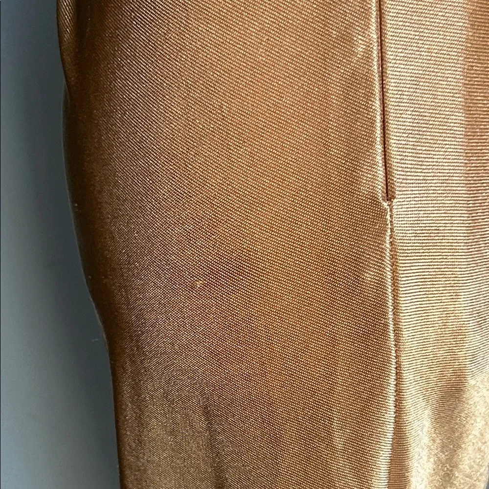 New ASOS Sleeveless Gold Sheen Cowl Neck Ruched Formal Prom Evening Dress - Picture 5 of 16